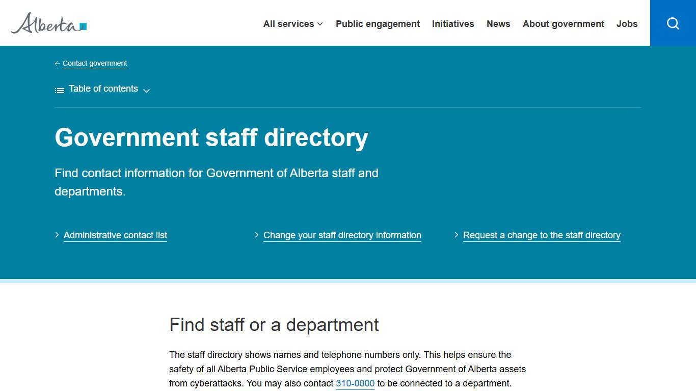 Government staff directory | Alberta.ca
